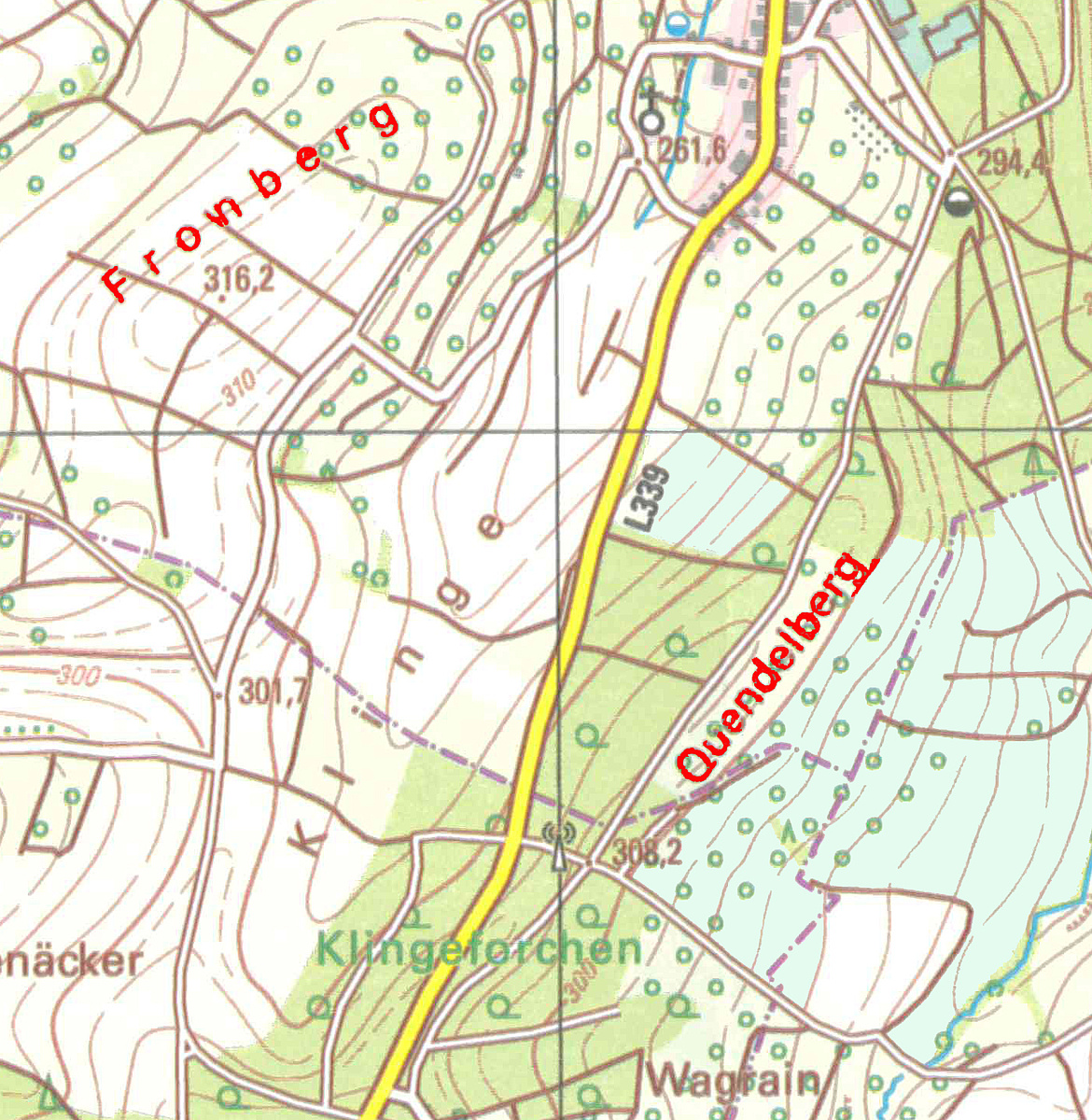 Kartenausschnitt vom Quendelberg